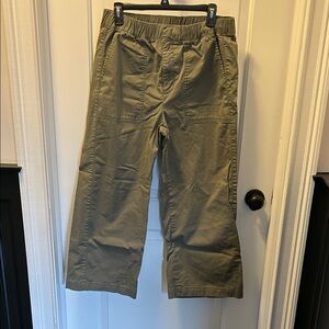 Olive Green Wide-Leg Pants